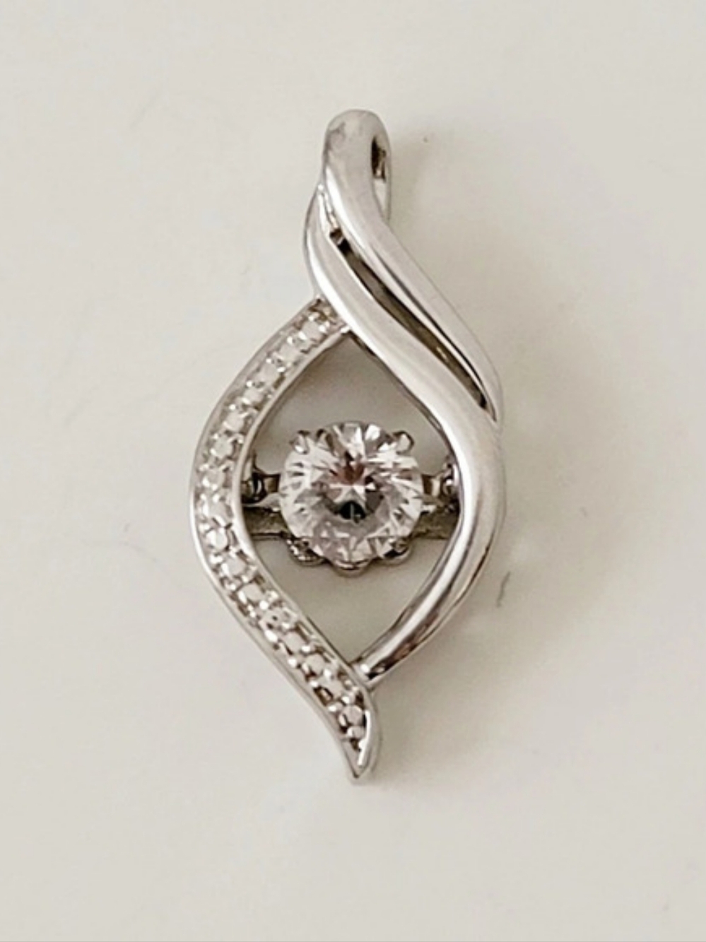 925 Pendant Floating Stone-Crystal